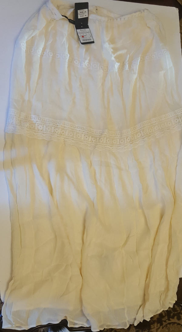 Massimo Dutti Cream Full Long Skirt