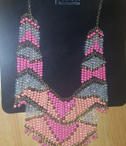 Necklace Long Inca Fancy Pink Beads