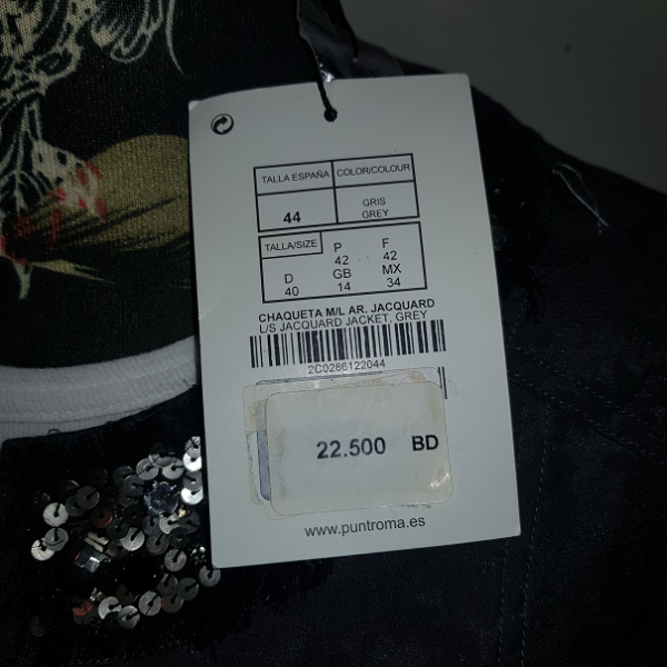 Punt Roma Tag Dress Long Sleeves Gray - Image 2