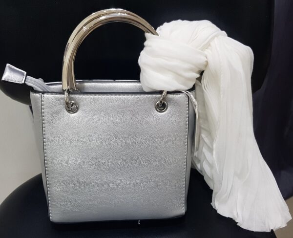 Silver Shoulder / Handbag with Scarf - Image 2